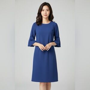 Love Bonito Women’s Blue Bell Sleeves Shift Dress Sz M